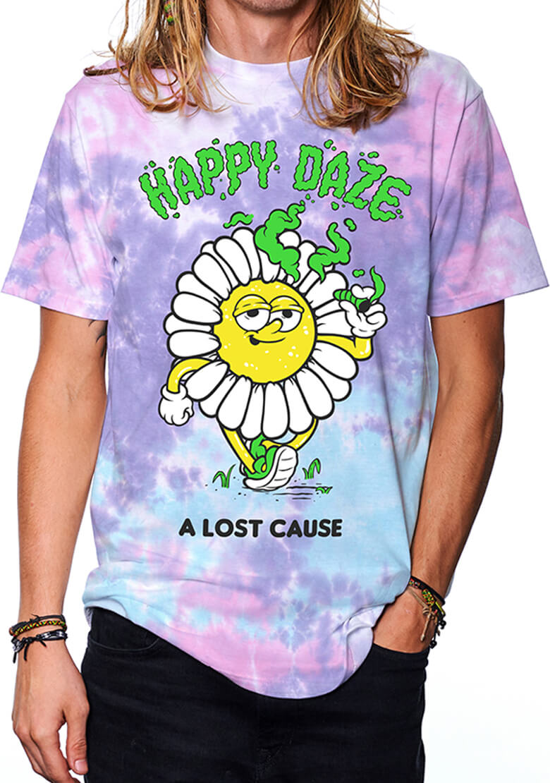 ATTENTIONROWのRecycle Fuse Pigment Over fit Short Sleeve Tee Happy Daze Tie Dye Tee – A Lost Cause